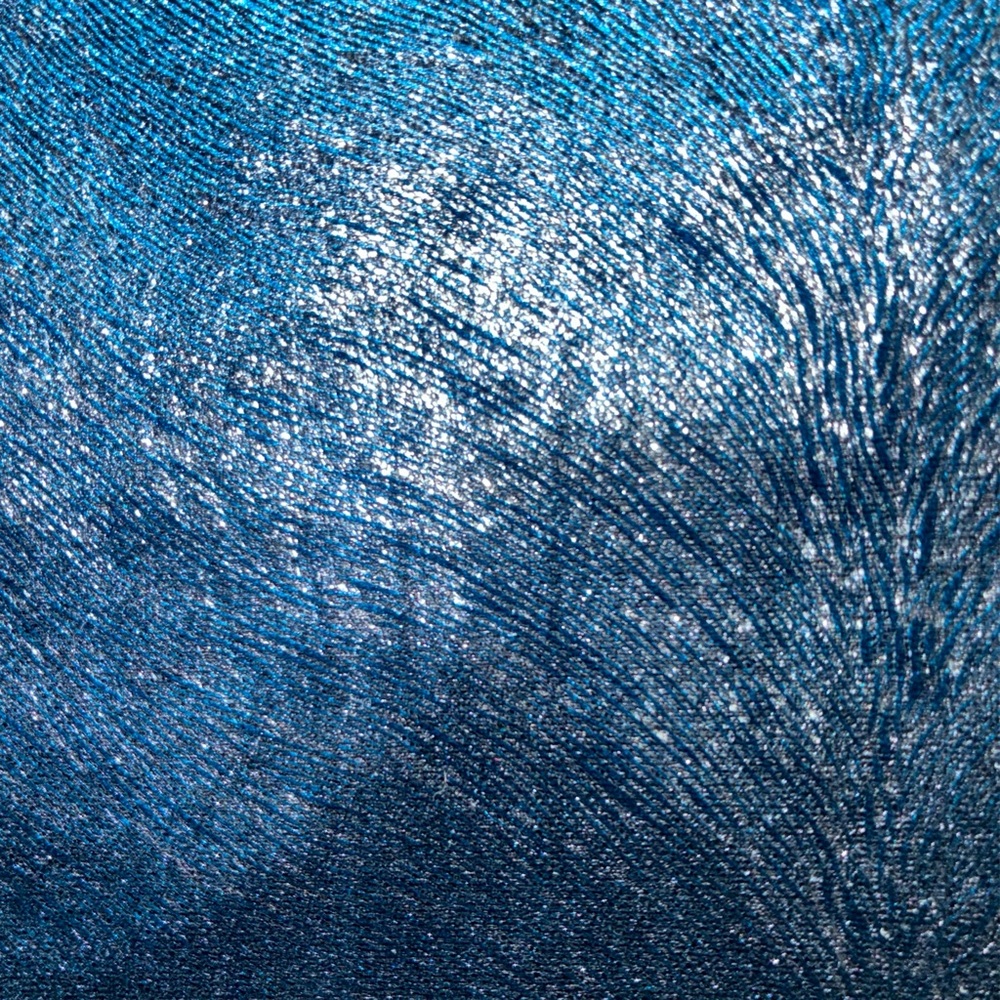 Topshop Metallic Blue Mini Skirt with Velvet Feel and Look - Picture 2 of 4